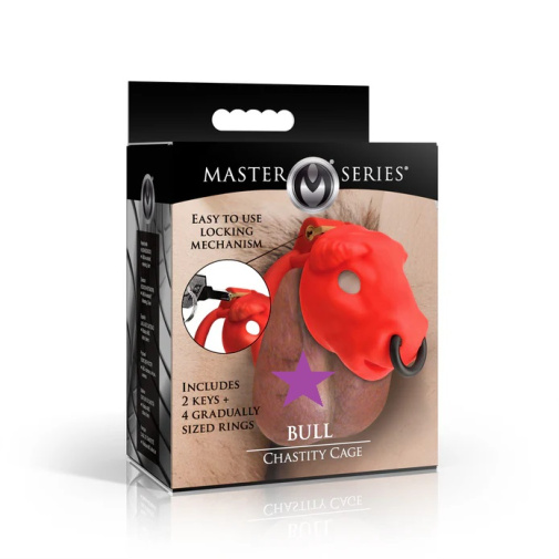 Master Series - Bull Chastity Cage - Red photo