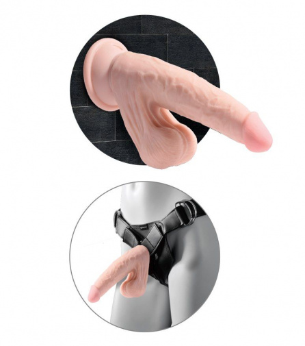 King Cock - 3D Cock Swinging Balls 6" - Flesh photo