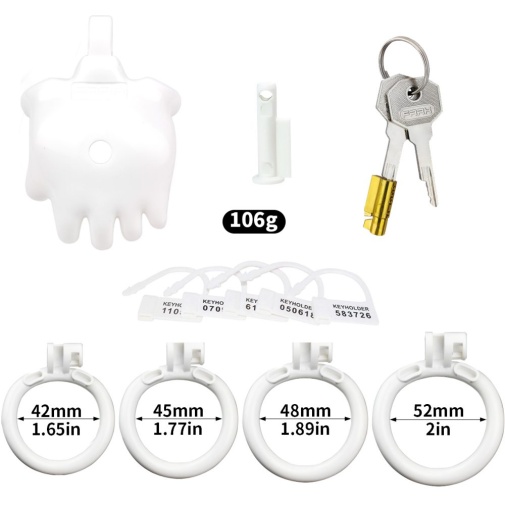 FAAK - Hand Shaped Resin Chastity Cage - White 照片