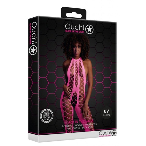 Ouch - Glow In Dark Bodystocking - Pink photo