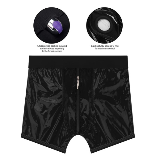 Lovetoy - Chic Strap-On Shorts - Black - XS/S photo