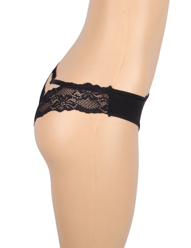 Ohyeah - Lace Hollow Out Panty - Black - XL 照片