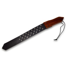 Prowler - Leather and Wood Studded Paddle - Black photo