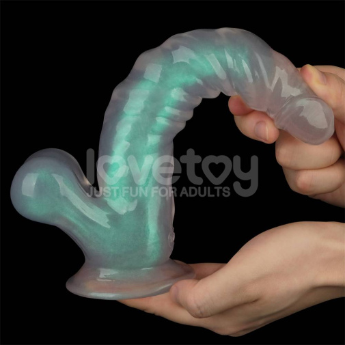 Lovetoy - 10'' Opal 珍珠色假阳具 - 绿色 照片