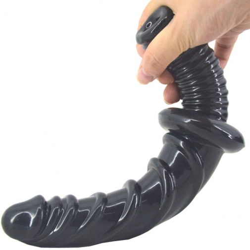 FAAK - Spiral Anal Dildo w Handle - Black photo