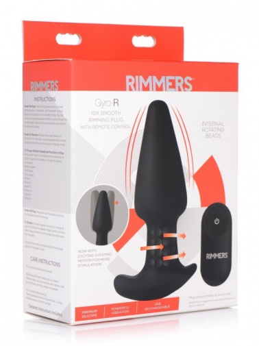 Rimmers - Gyro R 遥控光滑后庭塞 - 黑色 照片