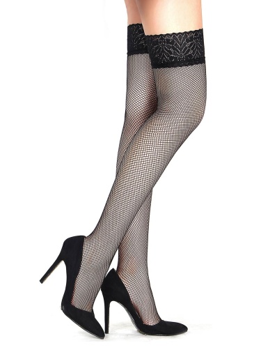 Ohyeah - Mesh Long Stockings - Black - Plus Size photo