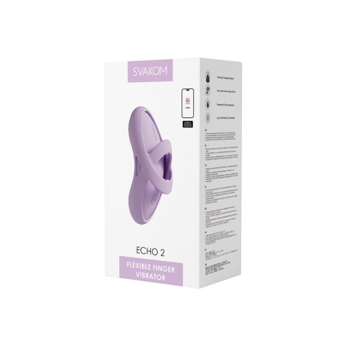 SVAKOM - Echo 2 APP Flexible Finger Vibrator - Pink Lilac photo