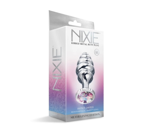 Nixie - 蜂巢状金属制后庭塞 中码 - 彩虹色 照片