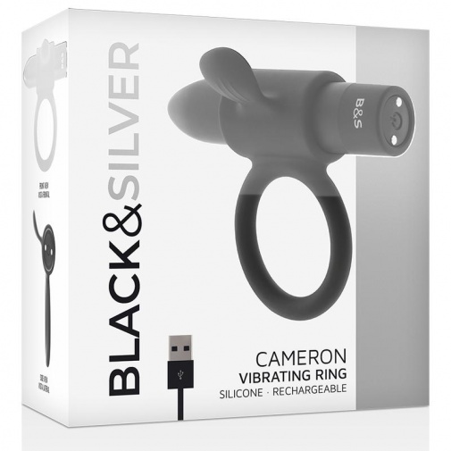 Black&Silver - Cameron 震动阴茎环 - 黑色 照片
