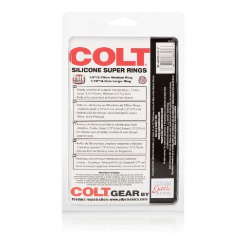 CEN - Colt 矽膠陰莖環 2件裝 - 黑色 照片