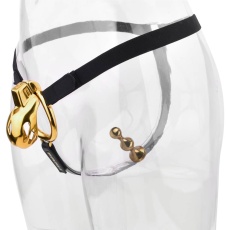 FAAK - Chastity Cage 184 w Belt & Plug - Gold 照片