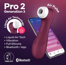 Satisfyer - Pro 2 Liquid Air Tech Gen 3 App - Wine Red photo
