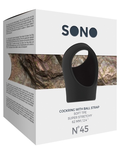 Sono - #45 Cock Ring w Ball Strap - Black photo