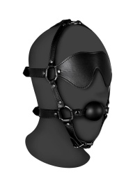 Ouch - Xtreme Head Harness w Solid Ball Gag - Black photo