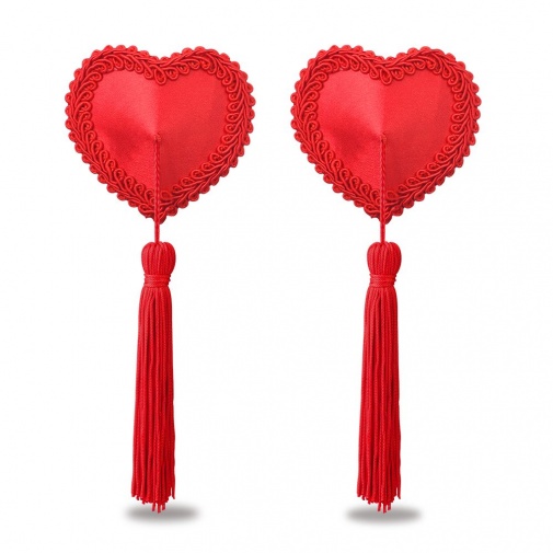 Lovetoy - Heart Tassels Nipple Pasties - Red photo
