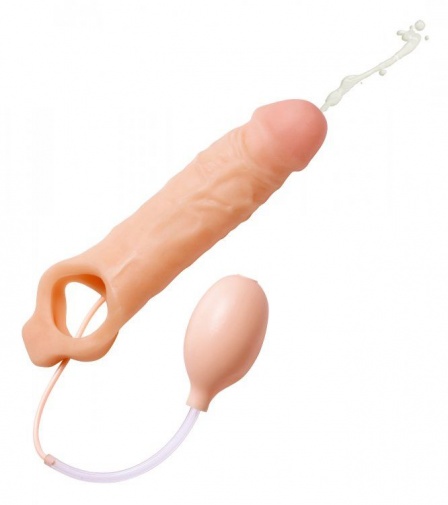 Size Matters - Realistic Ejaculating Penis Enlargement Sheath - Flesh photo