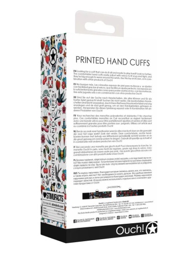 Ouch - Old School Tattoo Hand Cuffs - Black photo