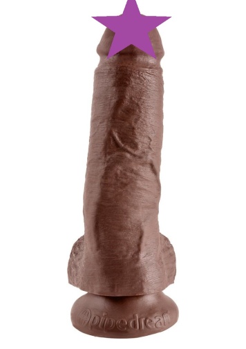 King Cock - 8" Cock With Balls - Brown photo