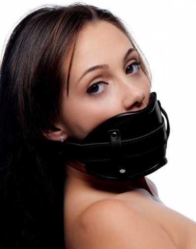 Strict - Cock Head Silicone Mouth Gag - Black photo