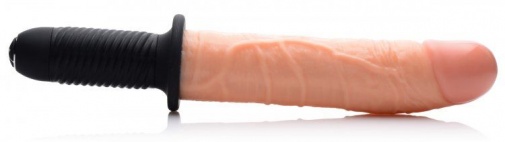 Master Series - Onslaught 13 Mode XL Vibrating Dildo Thruster - Flesh photo