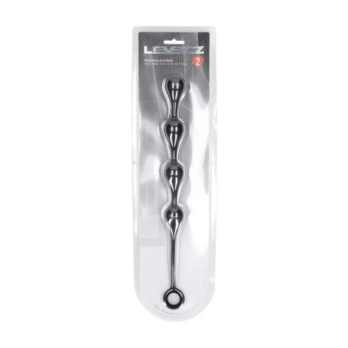 Levelz - Waterdrop Silicone Anal Balls M - Black 照片