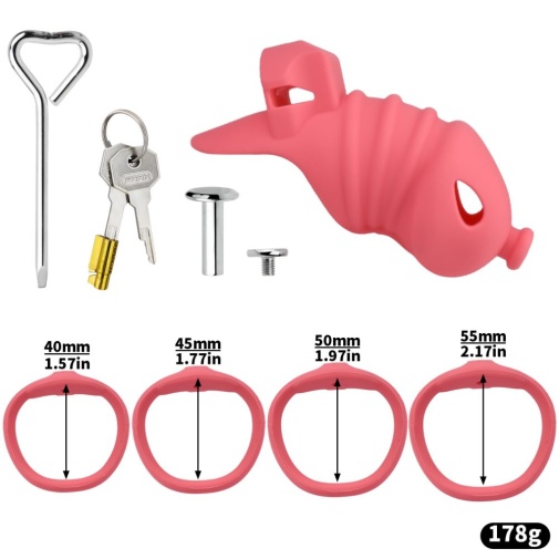 FAAK - Long Resin Chastity Cage - Red 照片