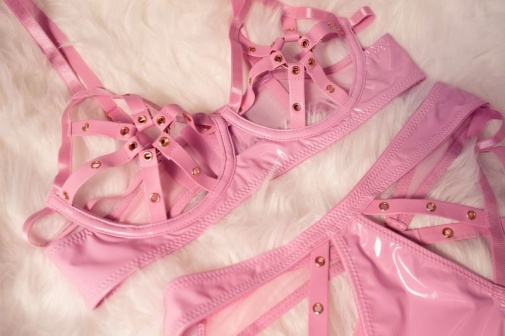 Oh La La Cheri - Dominant Fetish Cage Set - Pink - S photo