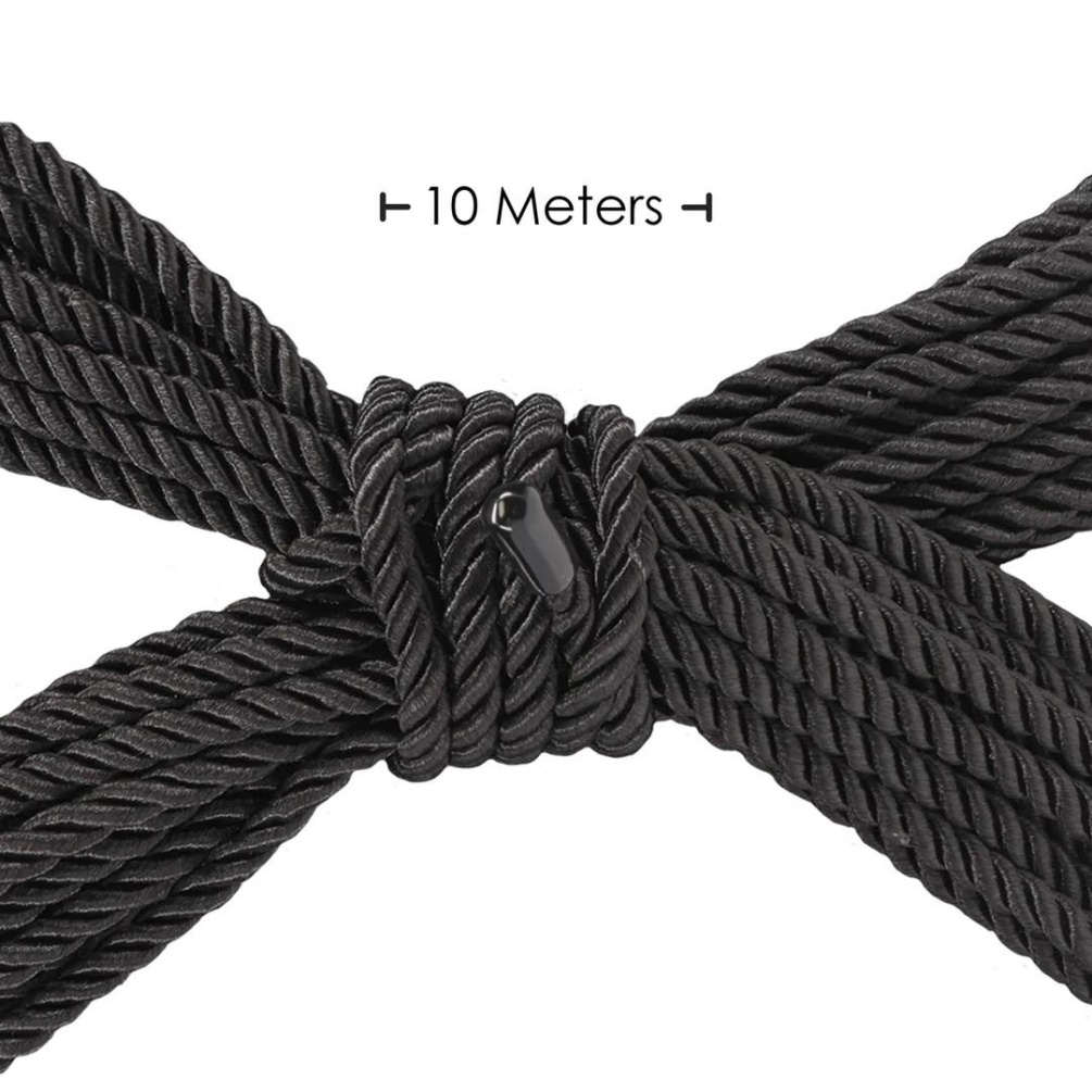 Engage in the dominant (or submissive) game of bonda... Ouch - Bondage Rope 10m - Black photo-2