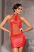 Allure - Halter Neck Mesh Dress - Red - L/XL photo