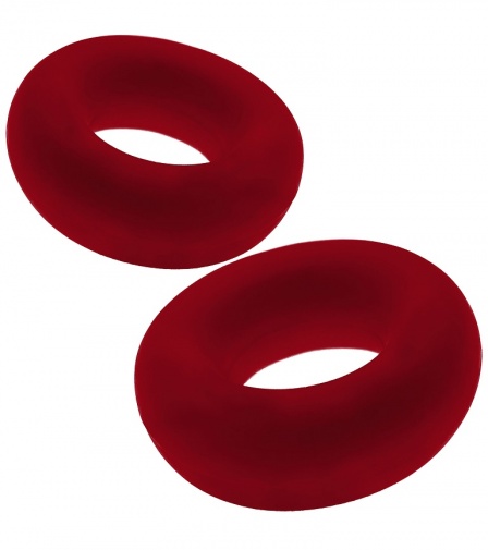 Hunkyjunk - Stiffy Bulge Rings 阴茎环两件装 - 红色 照片