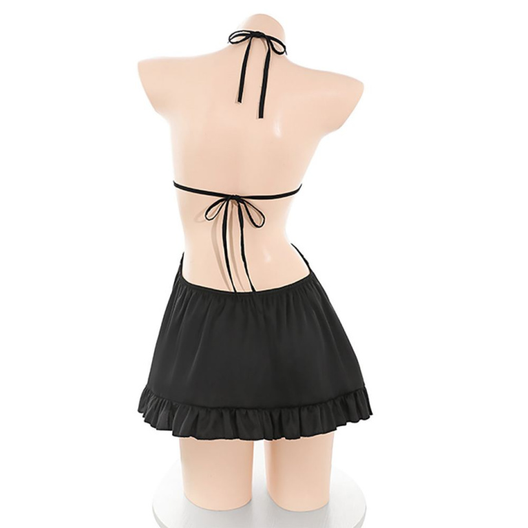 Costume Garden - GB-800 性感開胸珍珠串珠連身短裙 - 黑色 照片
