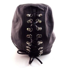 Rouge - Leather Zip Face Mask - Black 照片