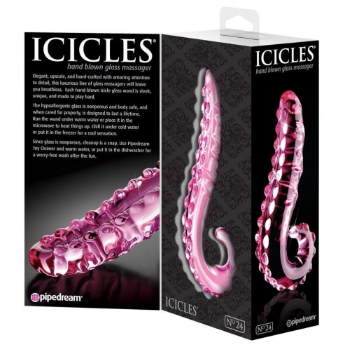 Icicles - 玻璃后庭按摩器 24号 - 粉红色 照片
