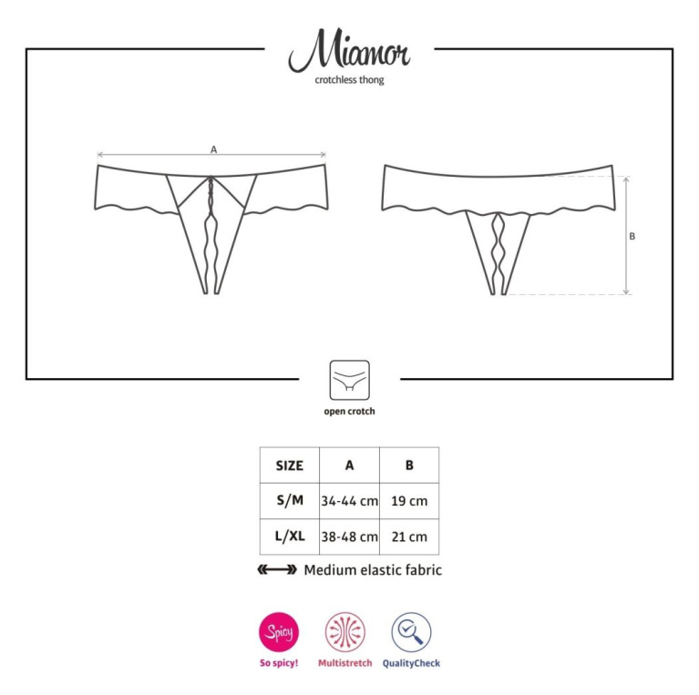 Obsessive - Miamor Crothchless Thong - Black - L/XL photo