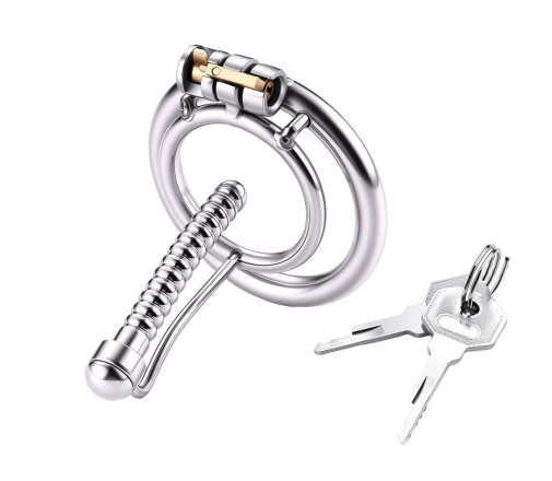 MT - Urethral Catheter Cock Cage - Silver photo