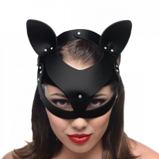 Master Series - Bad Kitten Leather Cat Mask - Black photo