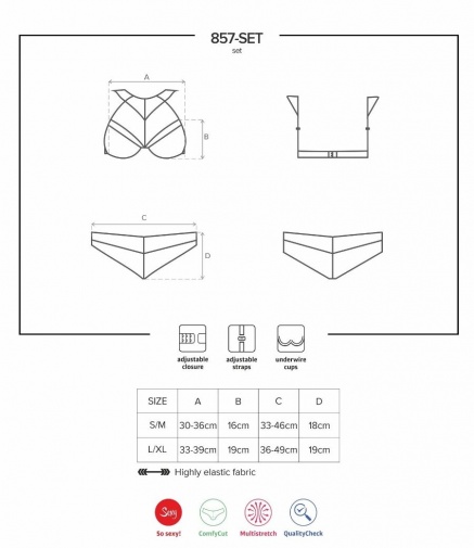 Obsessive - 857-SET-1 2件套装 - 黑色 - L/XL 照片