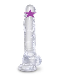 King Cock - 8" Cock w Balls - Clear photo