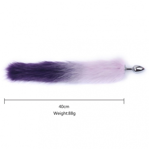 MT - Anal Plug S-size with Artificial wool tail - Dark Violet photo