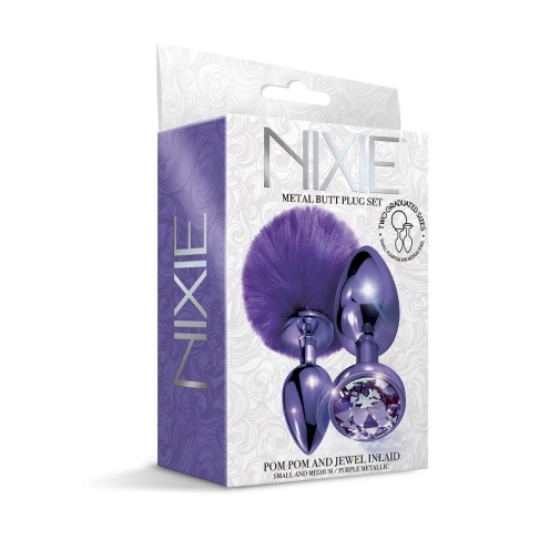 Nixie - Pom Pom Metal Plug Set - Purple 照片