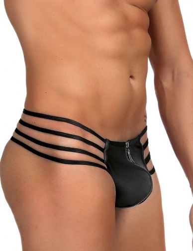 Ohyeah - Sexy Zipper Men Panties - Black - L photo