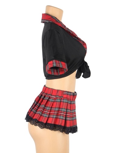 Ohyeah - Student Pleated Skirt Costume - Black - M 照片