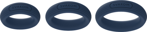 SVAKOM - Trioo Silicone Cock Ring Set - Dark Blue photo