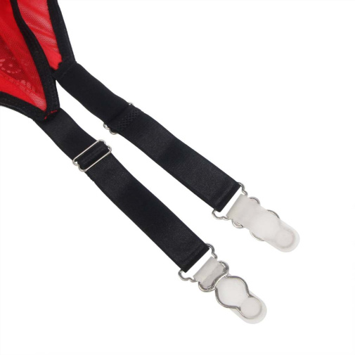 Ohyeah - Lace Garter Panty - Black/Red - L 照片