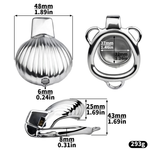 FAAK - Shell Chastity Cage 45mm - Silver 照片