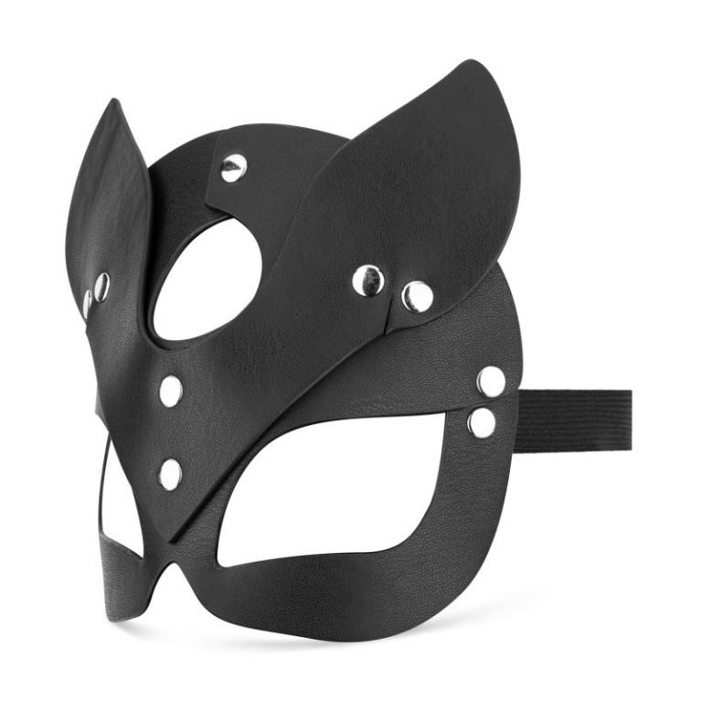 Bedroom Fantasies - Kinky 皮革製貓面罩 - 黑色 照片