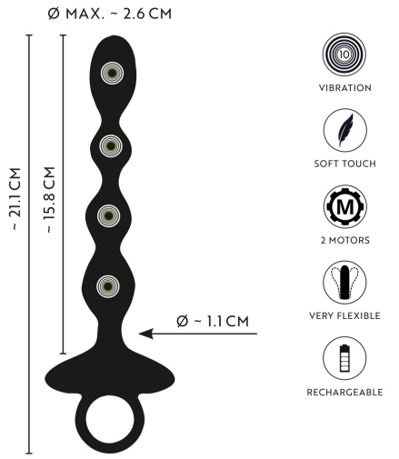 ANOS - Jump 震动后庭串珠 - 黑色 照片