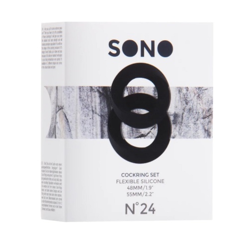 Sono - #24 Cock Rings Double Set - Black photo