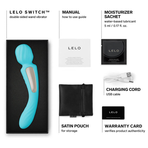 LELO - Switch 双头按摩棒震动器 - 水蓝 照片